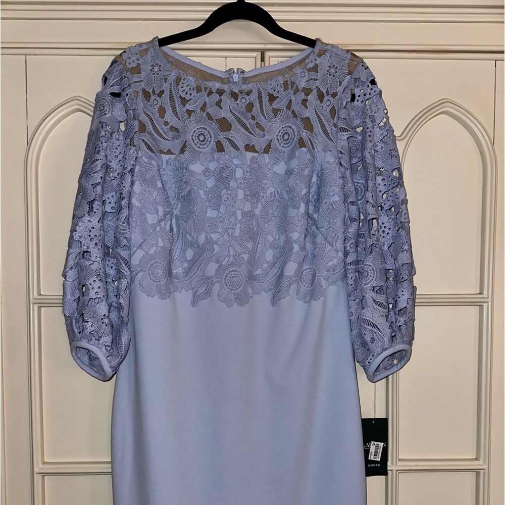 Baby blue formal dress.